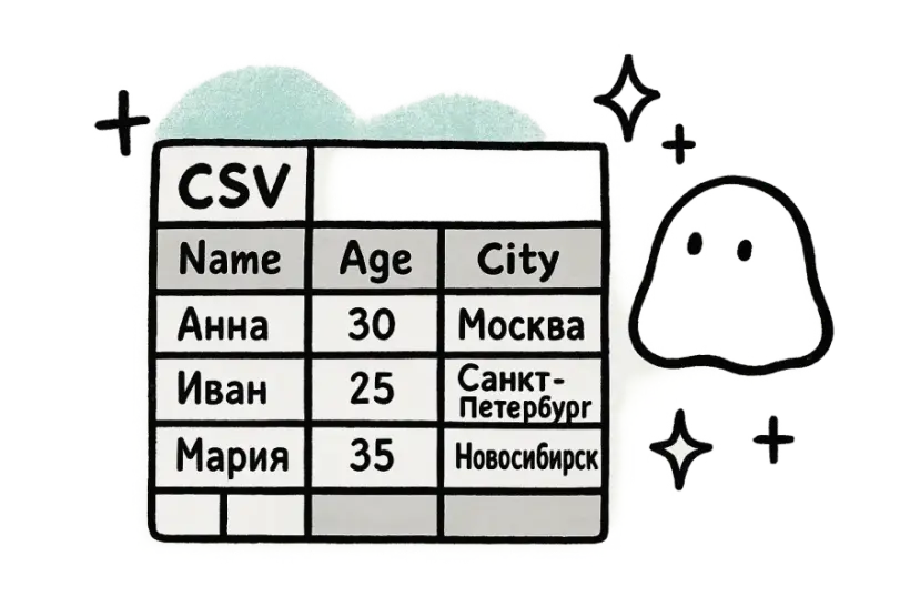 CSV معروض كجدول مرتب مع قيم نصية مترجمة