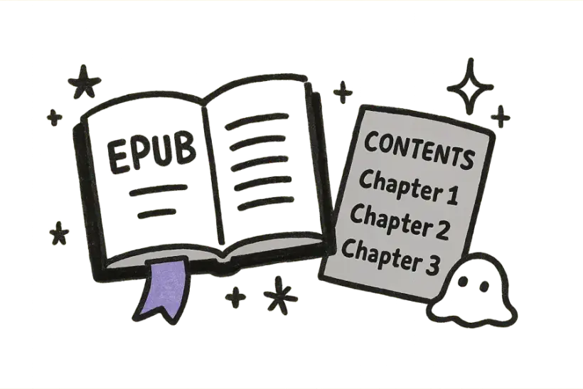 An EPUB with a table of contents and translated chapters