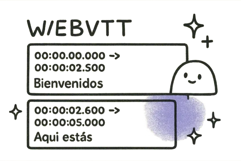 A VTT file with a WEBVTT header and translated cue blocks
