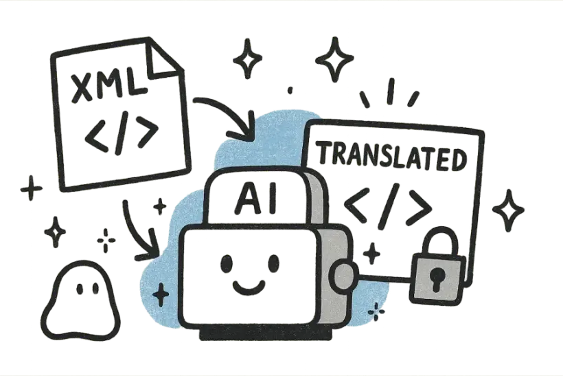 ملف XML يمر عبر آلة ذكاء اصطناعي ويعود مترجمًا